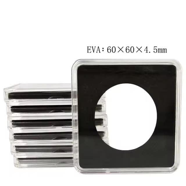 NUMISMATE - 10 Pieces 60mm Premium Acrylic Coin Capsules with Black Eva Foam Gasket and 4 Sizes (23/34/44/55 mm) Coins Holder for Collectors image 0