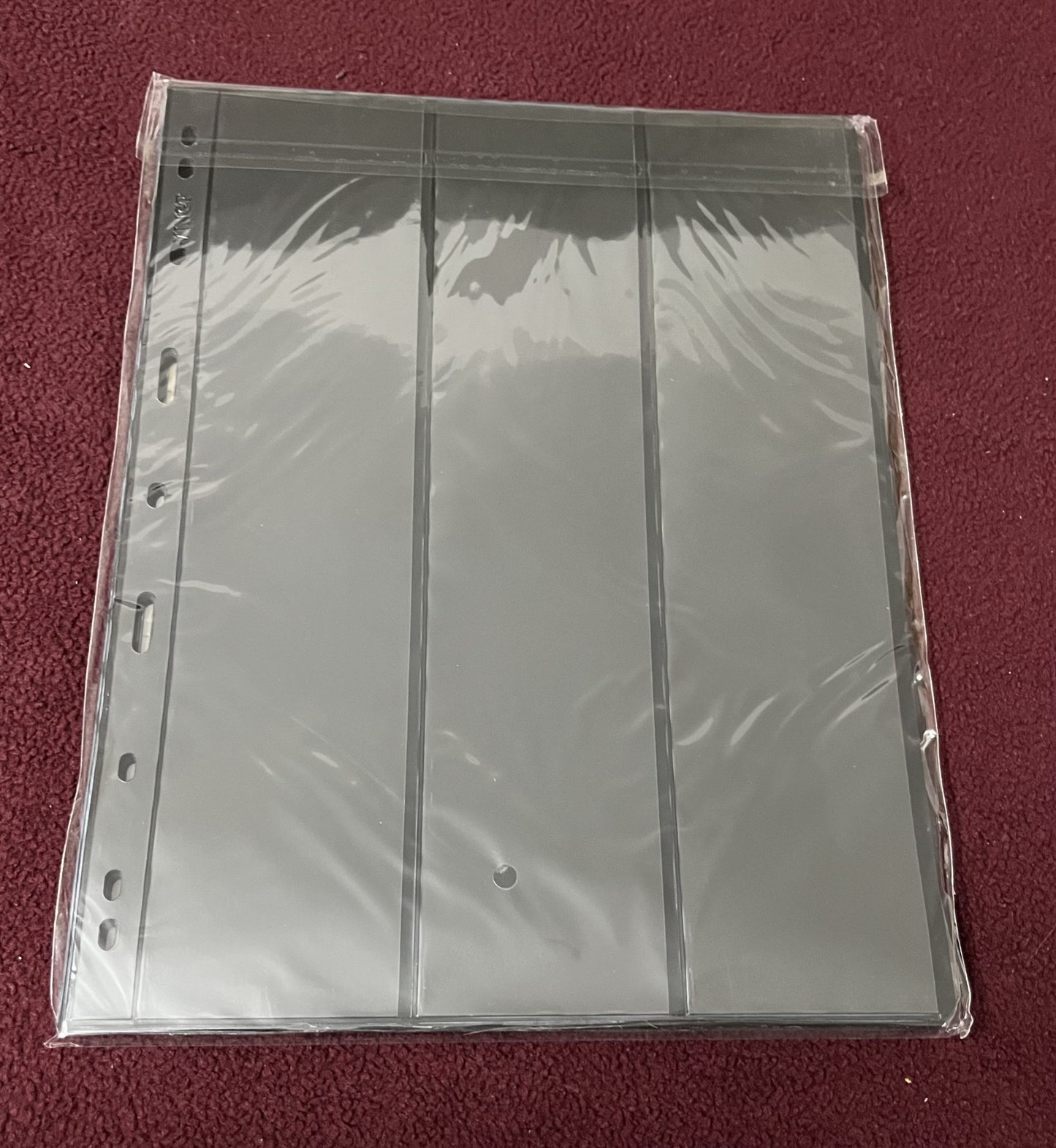 Double Sided Sheets to Store Currency Notes and Stamps - 3 Vertical Grid image 0