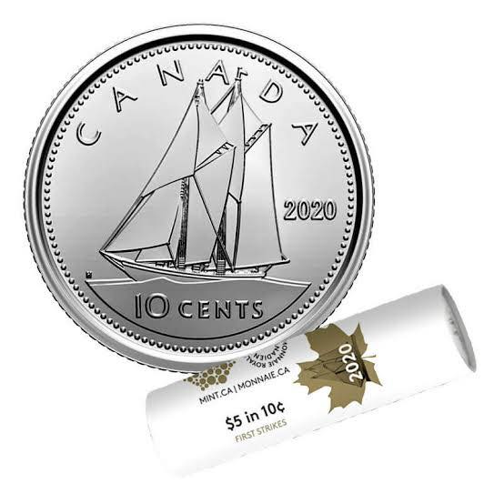 2020 Canada - 10 Cents - Bluenose First Strikes – Special Wrap Roll