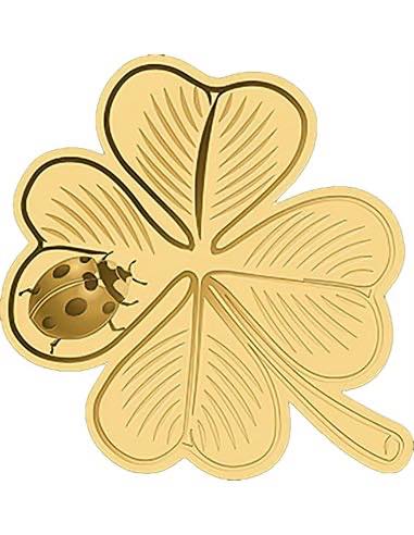 Chad - 2023 Clover Leaf Shaped Commemorative Gold Coin in Original Mint Pack image 0
