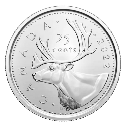 2022 Canada - 25 Cents - Caribou Quarter First Strikes – Special Wrap Roll