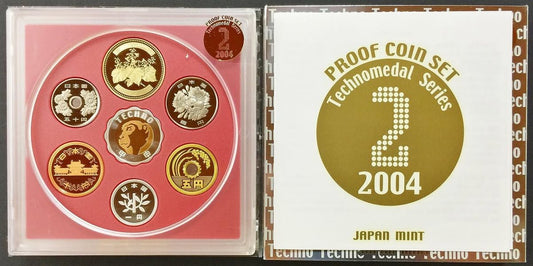 Japan Mint - TechnoMedal Series - 2004 Second Medal with 7 Coin Proof Set with Silver Medal and COA image 1