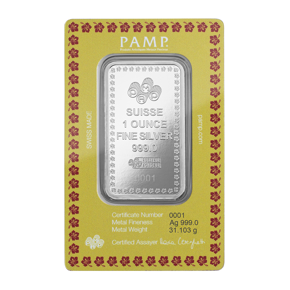 2024 PAMP - Diwali - Lakshmi & Peacocks 1 Oz Pure Silver Bar image 2