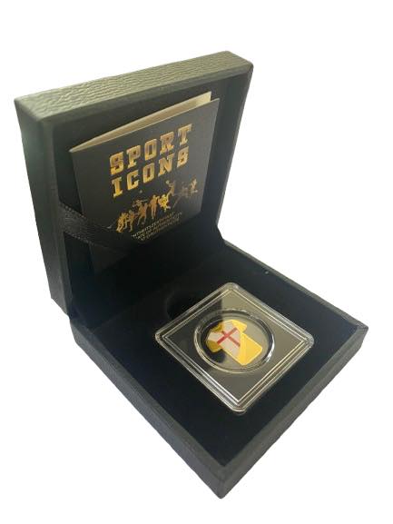 Chad - 2023 England Football Jersey Shaped Commemorative Gold Coin in Original Mint Pack image 2
