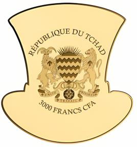 Chad - LUCKY HAT Shaped Commemorative Gold Coin in Original Mint Pack image 2