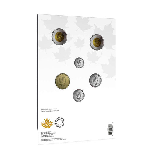 2018 Canada - 5 ¢, 10 ¢, 25 ¢, $1 & $2 - 100th anniversary of the Armistice