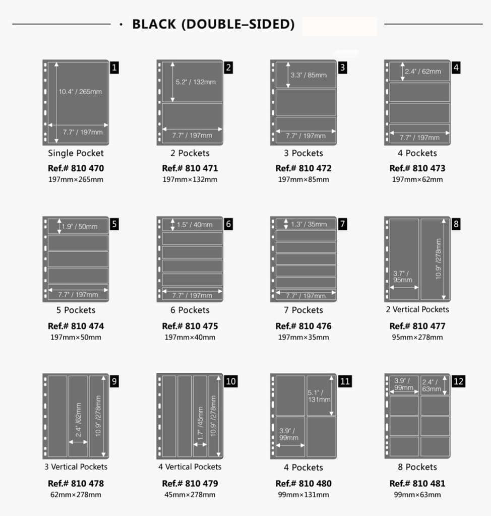 Double Sided Sheets to Store Currency Notes and Stamps - 2 Vertical Grid image 1