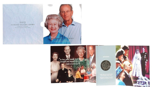 2007 United Kingdom – 5 Pounds - Diamond Wedding Anniversary – Queen Elizabeth II & Prince Philip