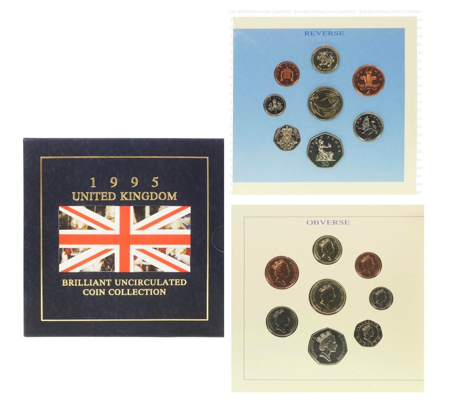 1995 United Kingdom – £2 to 1p - Annual BU Coin Collection Set