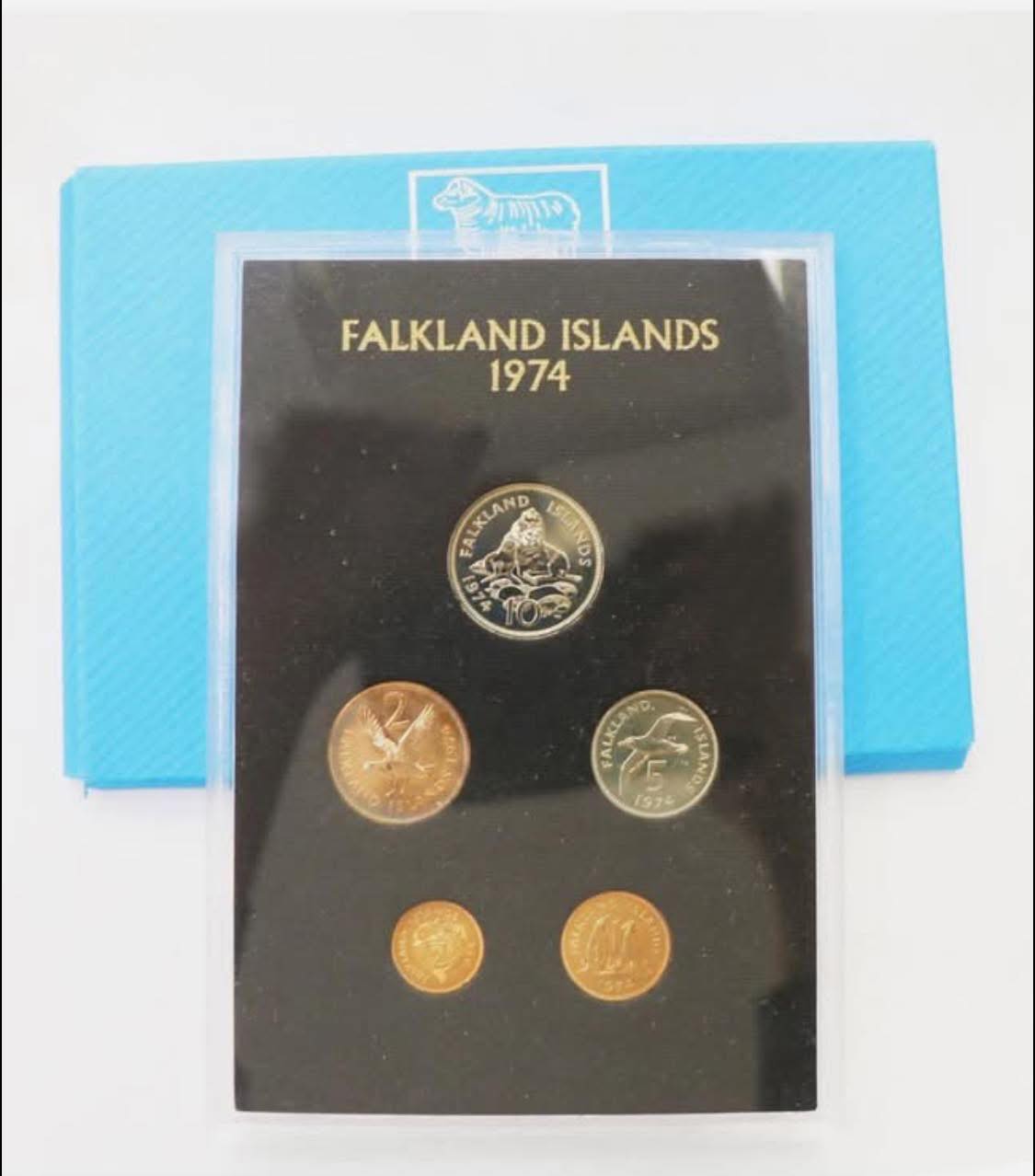 1974 Falkland Islands - ½p, 1p, 2p, 5p, 10p - Proof Coin Set