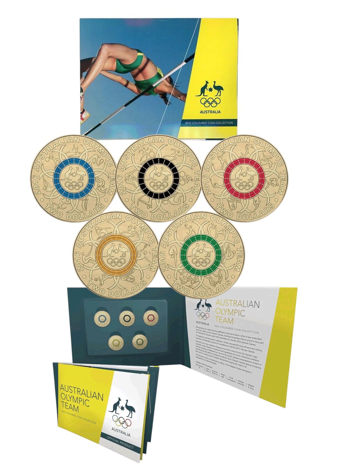 2016 Australia- $2 - Olympics Coin Collection (High Jump Cover)