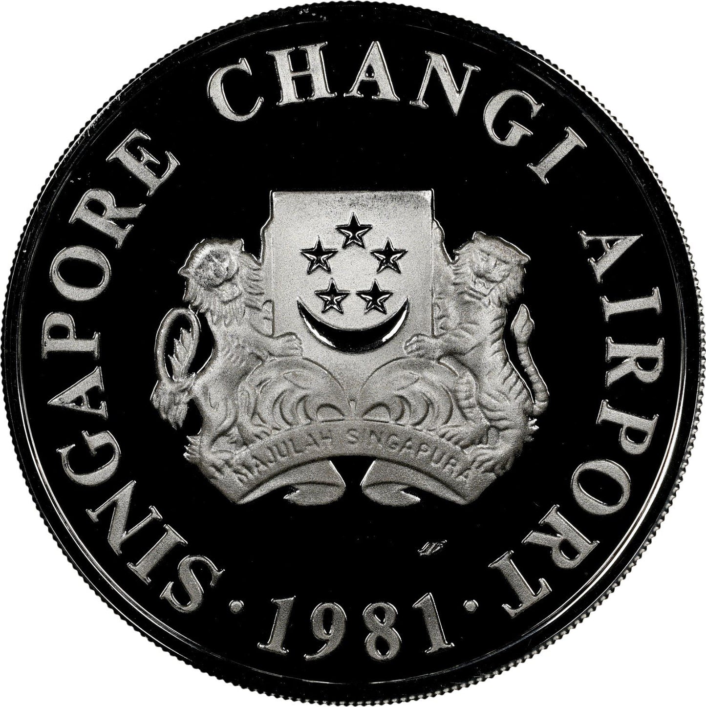 1981 Singapore – 5 Dollars - Changi Airport – Singapore Silver Proof