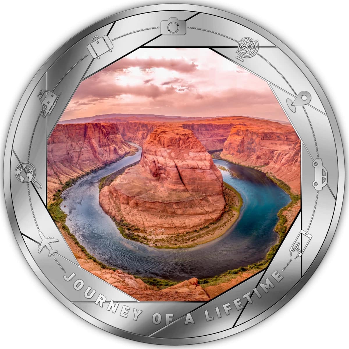 2025 Cameroon - HORSESHOE BEND Colorado Silver Colored Coin in Original Mint Pack image 0