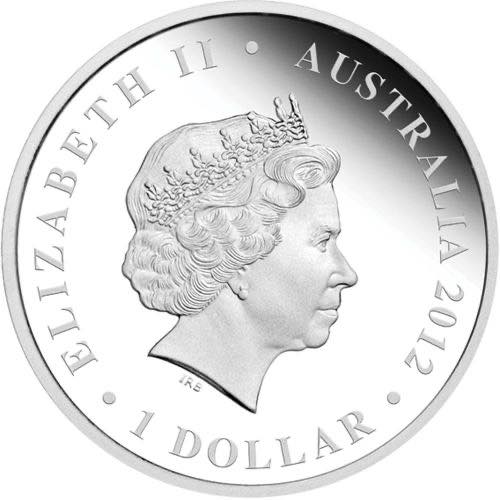 2012 Australia – 1 Dollar - 1 Oz Silver Proof – Diamond Jubilee QE II