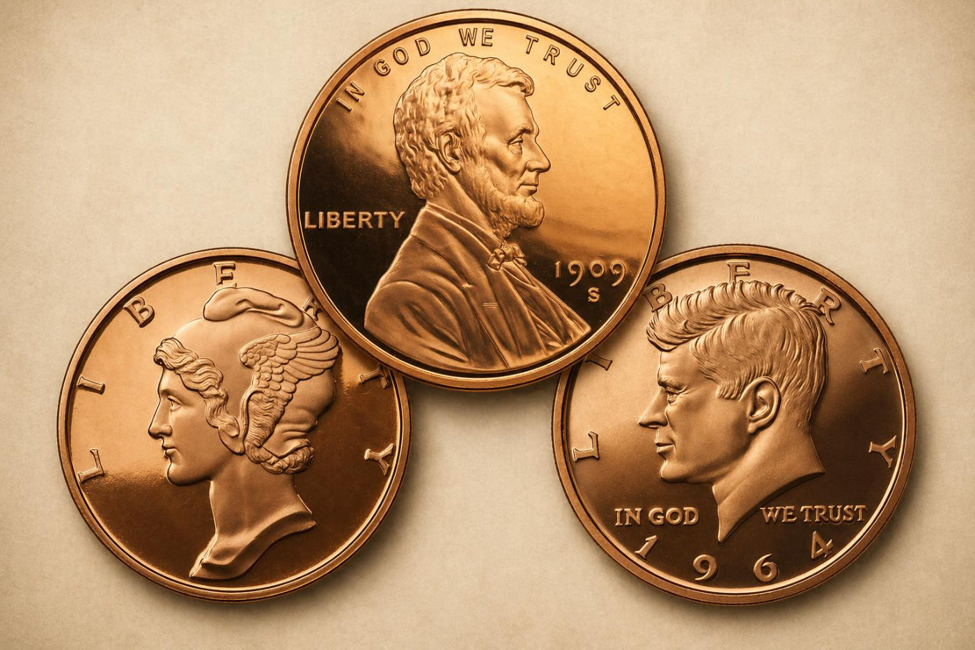USA - American Iconic Portraits – 3 Copper Rounds Set