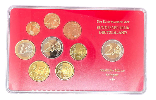 2011 Germany - 1c, 2c, 5c, 10c, 20c, 50c, €1, €2 - Euro Coin Set
