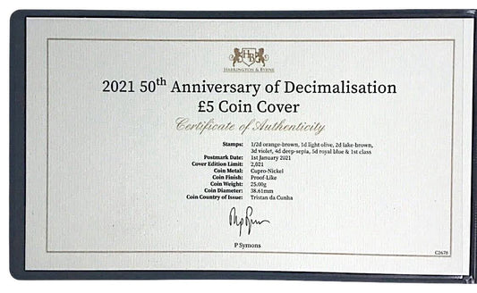 2021 United Kingdom – £5 - 50 Years of Decimalisation Coin Cover
