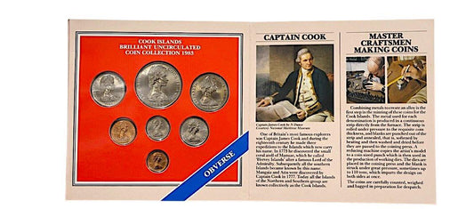 1983 Cook Islands - 1c, 2c, 5c, 10c, 20c, 50c & 1 Dollar - Uncirculated 7-Coin Collection
