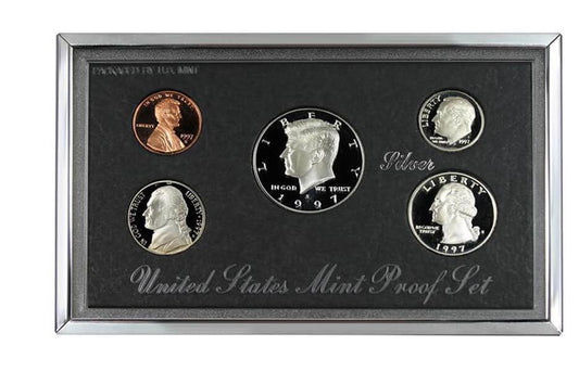 1997 USA - 1¢, 5¢, 10¢, 25¢ & 50¢ - Premier Silver Proof Set