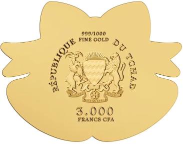 Chad - 2023 Golden Bells Shaped Commemorative Gold Coin in Original Mint Pack image 2