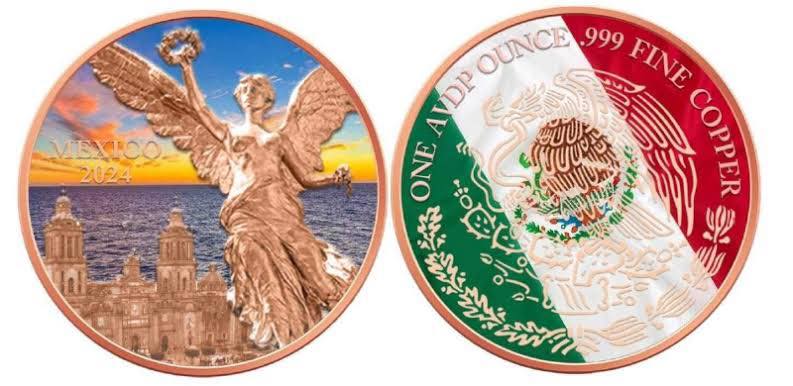 2024 Mexico – 1 AVDP Ounce - Libertad Winged Victory Copper Round