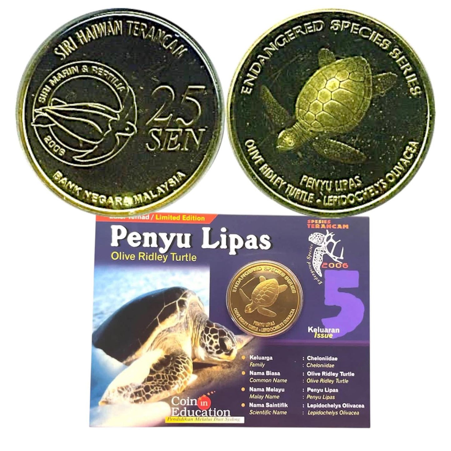 2006 Malaysia – 25 Sen - Olive Ridley Turtle - Malaysia Endangered Species