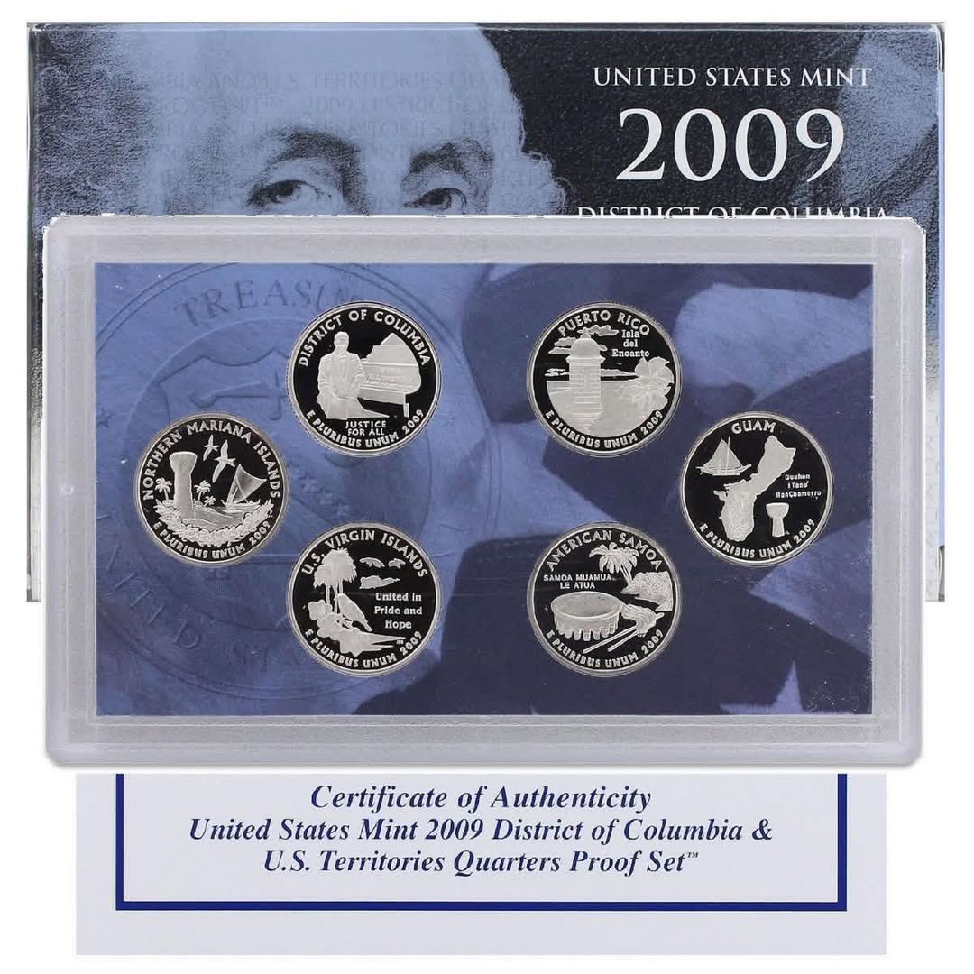 2009 United States – 25 Cents - District of Columbia & U.S. Territories Proof Quarter Set