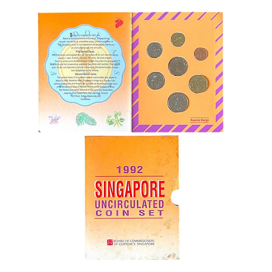 1992 Singapore – 7 Coins - Uncirculated Coin Set