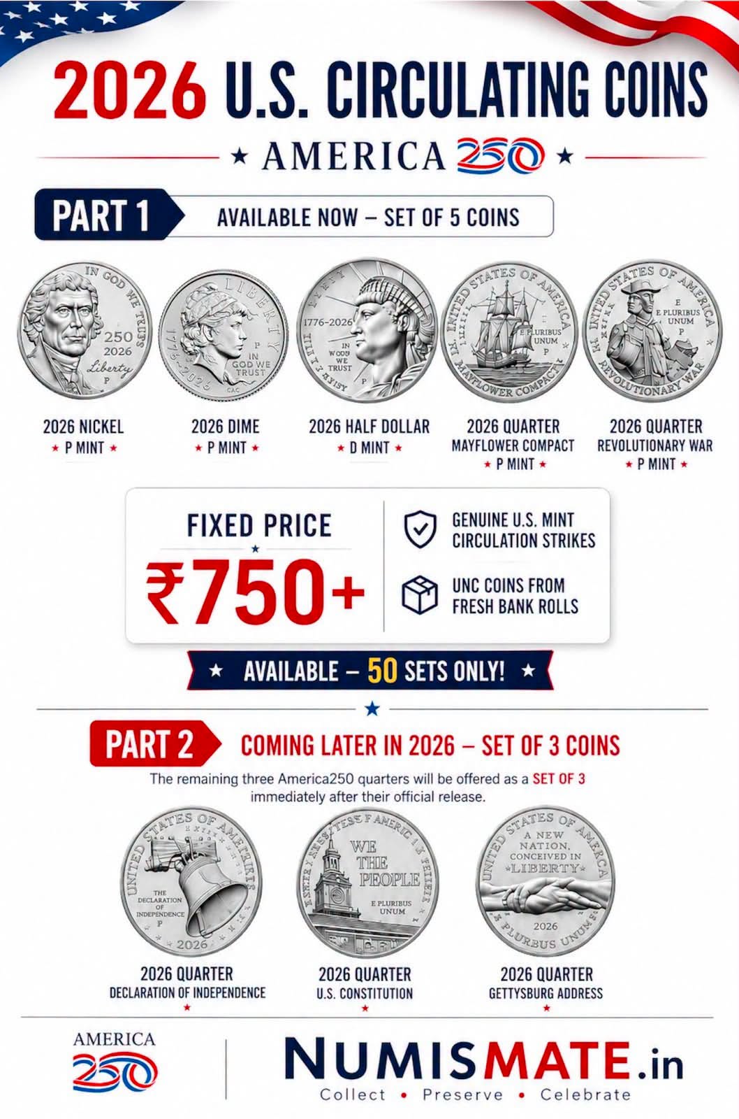 2026 U.S. SemiQ Coins Collection – Part 1 Set