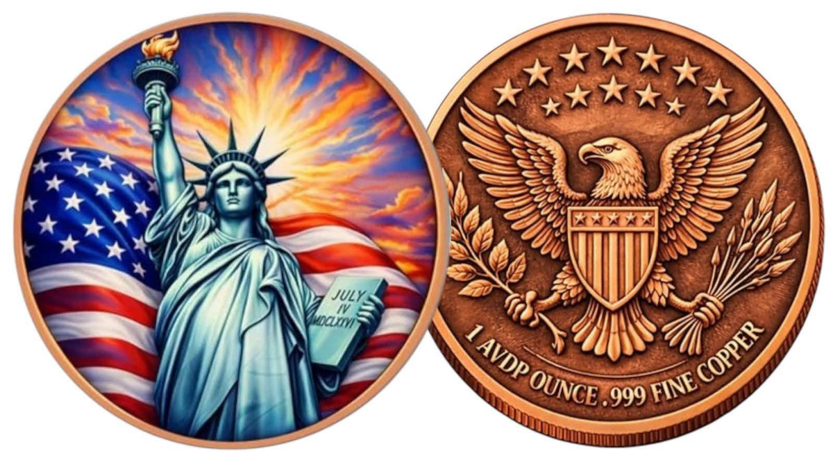 1 AVDP Ounce - Statue of Liberty Copper Round