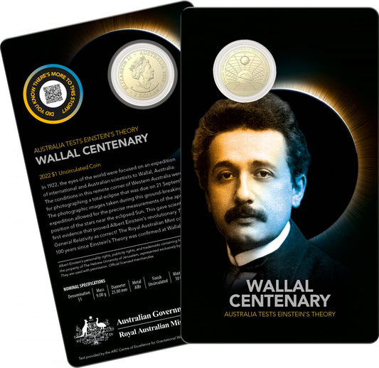 2022 - Wallal Centenary – Testing EINSTEIN’s Theory Commemorative Coin in Original Royal Australian Mint Pack image 1