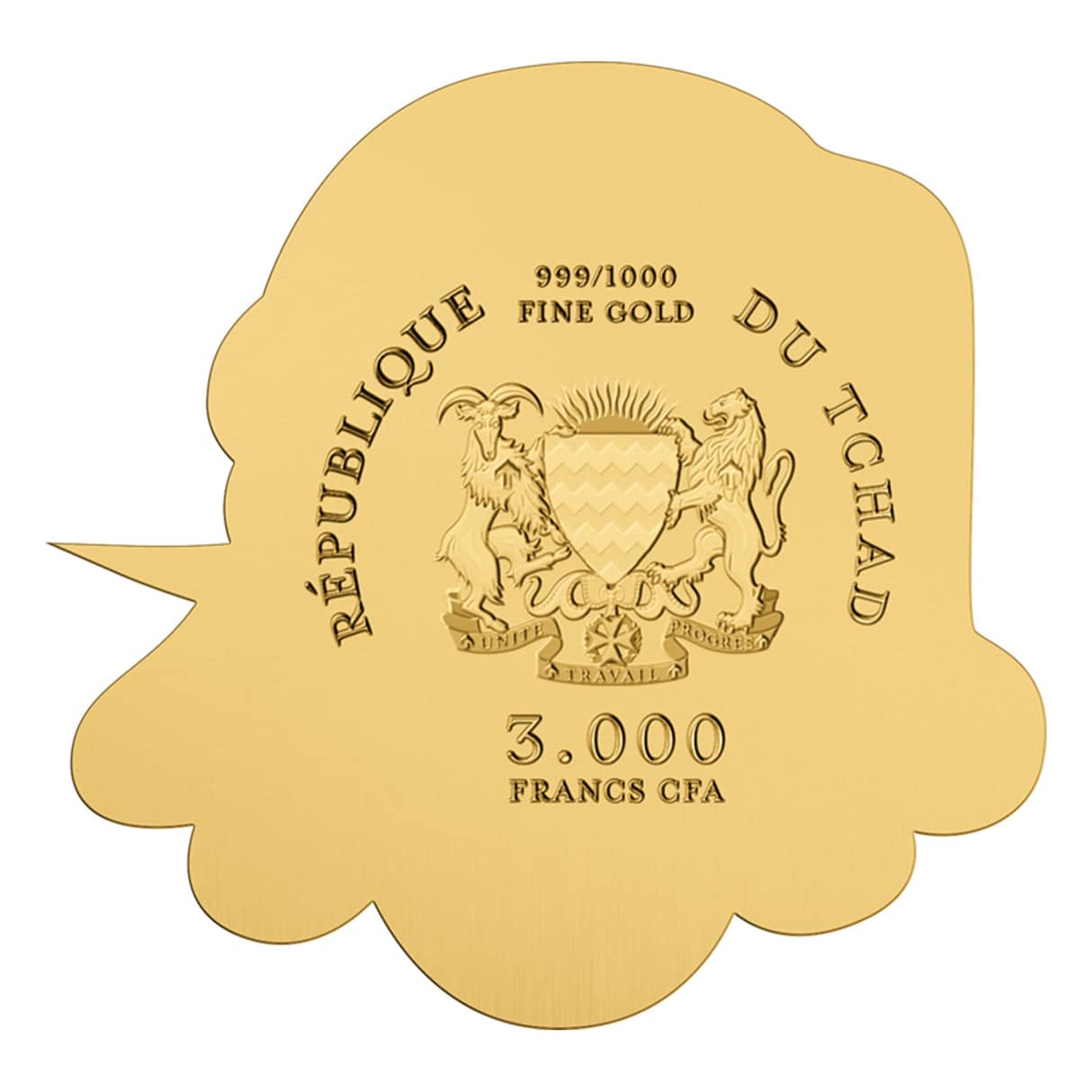 Chad - 2023 Santa Claus Shaped Commemorative Gold Coin in Original Mint Pack image 2