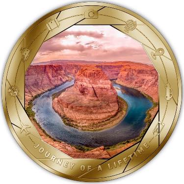 2025 Cameroon - HORSESHOE BEND Colorado Silver Colored Coin in Original Mint Pack image 4
