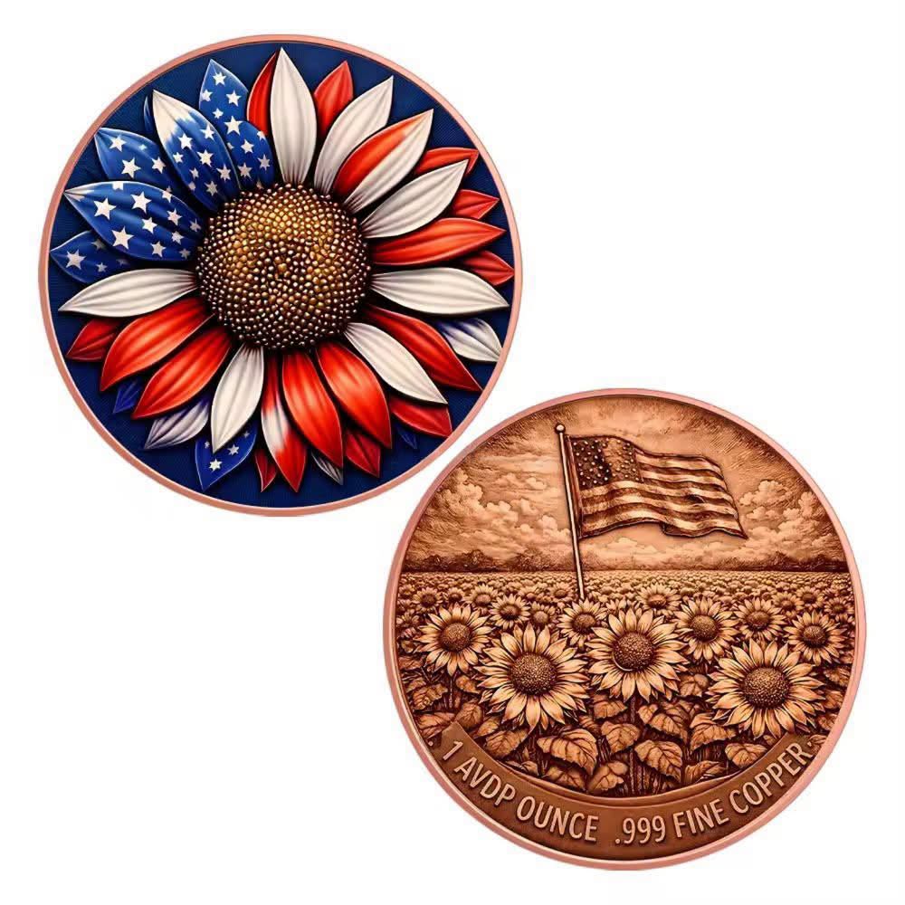1 AVDP Ounce - American Sunflower Copper Round