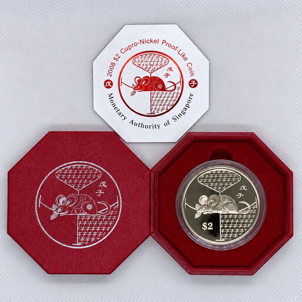 2008 Singapore - S$2 - Lunar Rat Series II Coin