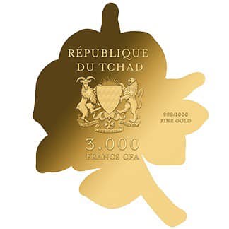 Chad - 2023 Rose Shaped Commemorative Gold Coin in Original Mint Pack image 1