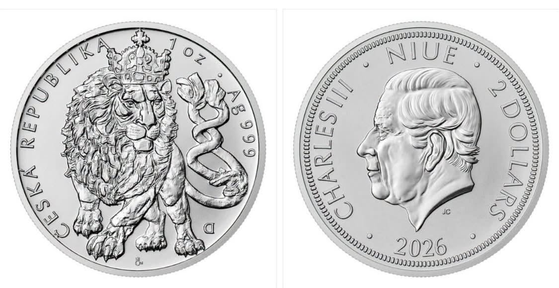2026 Niue - $2 - 1 Oz Czech Lion