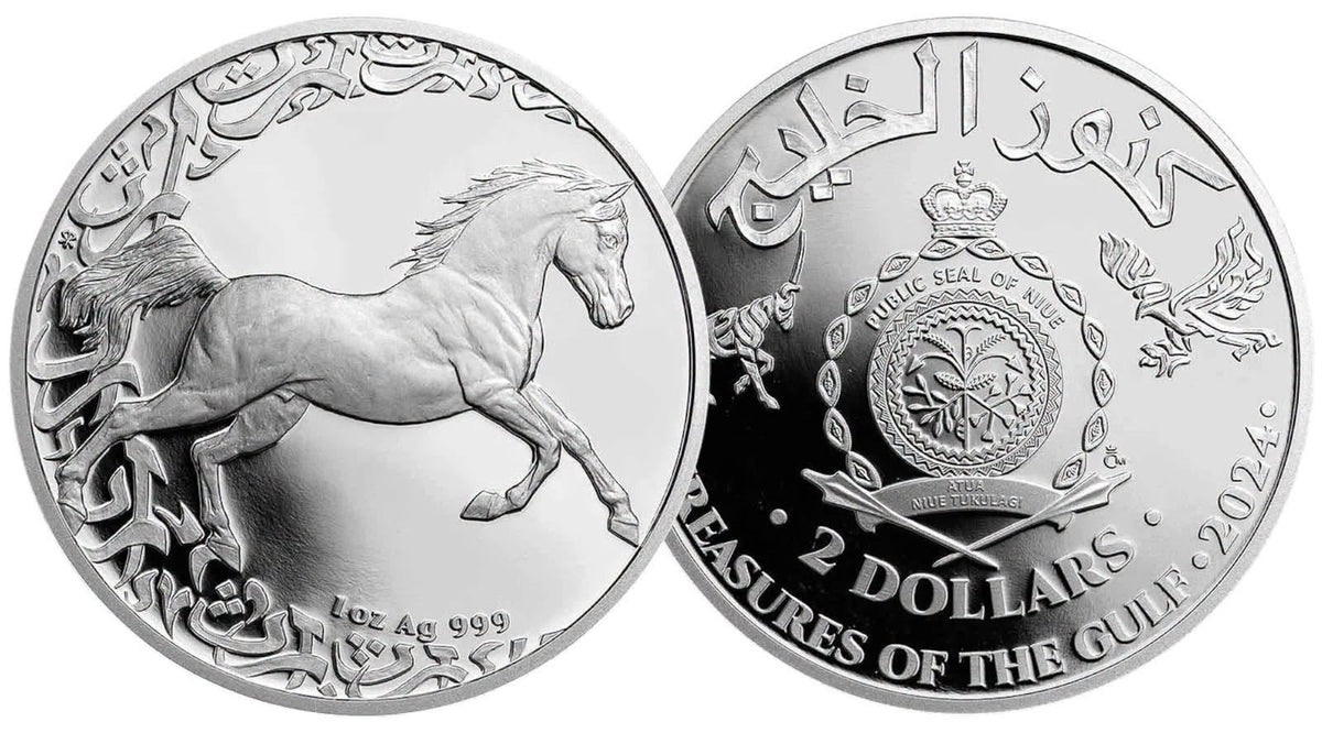 2024 Niue - $2 - 1 Oz Gulf Horse Silver Bullion Coin