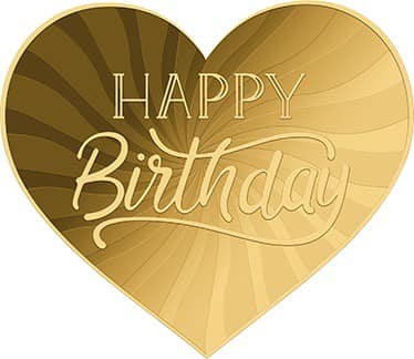 Chad - HAPPY BIRTHDAY Heart Shaped Commemorative Gold Coin in Original Mint Pack image 1
