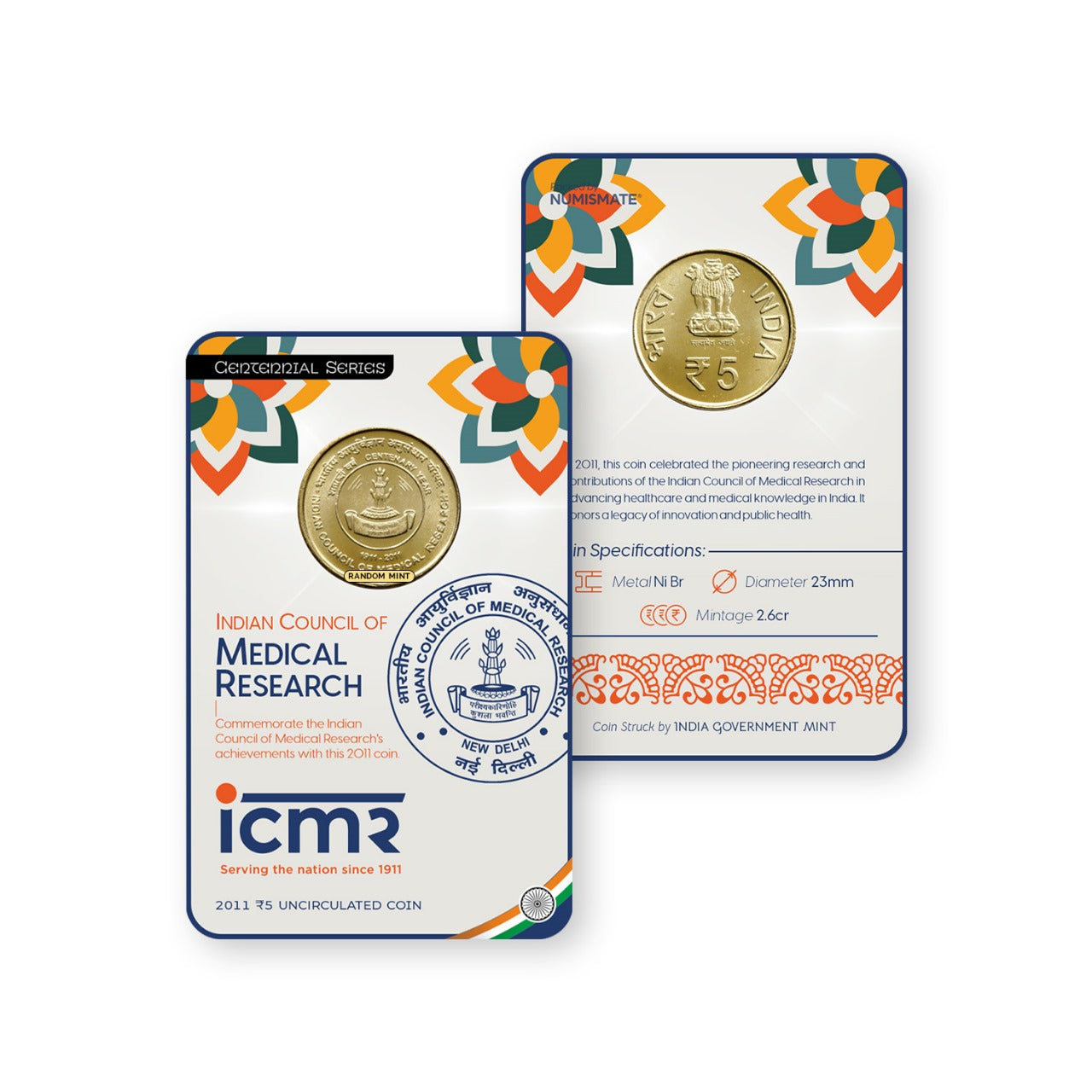 ₹5 Commemorative Coin Cards Set (Batch-1) image 1