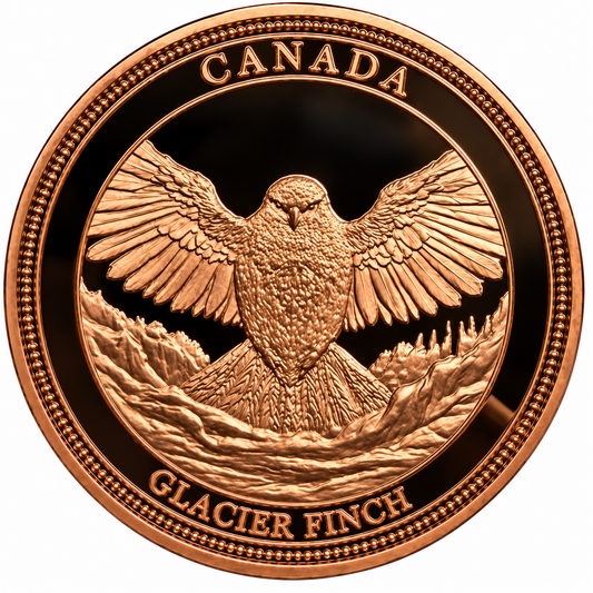 Canada - 1 Troy Oz - Glacier Finch – Canadian Heritage Series Copper Round