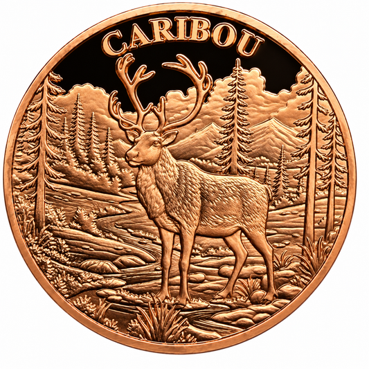 Canada - 1 Troy Oz - Caribou – Hunting Series Copper Round