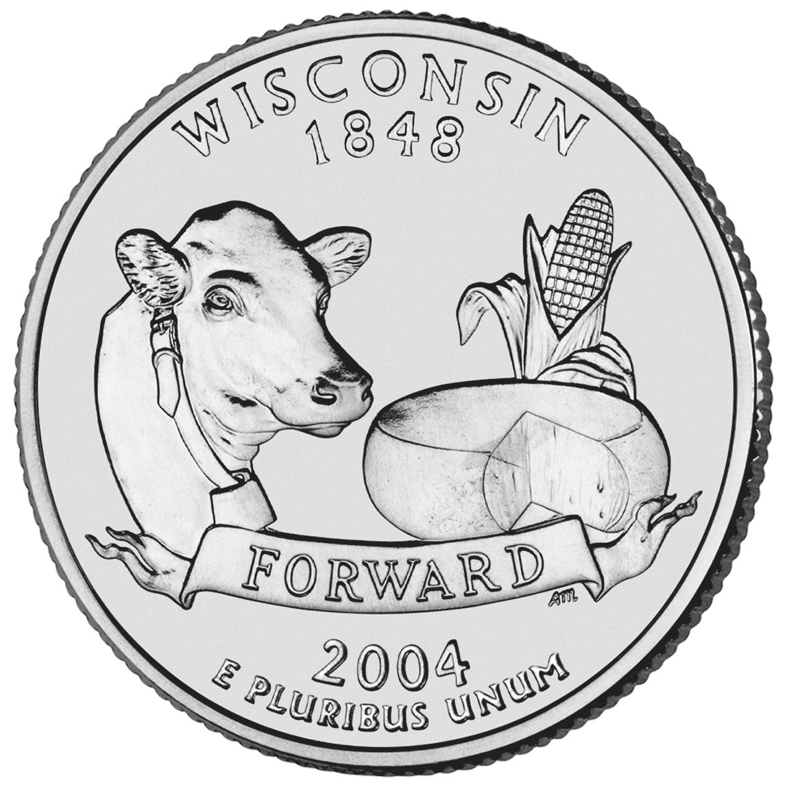 2004 USA – Wisconsin State Quarter Dollar UNC coin