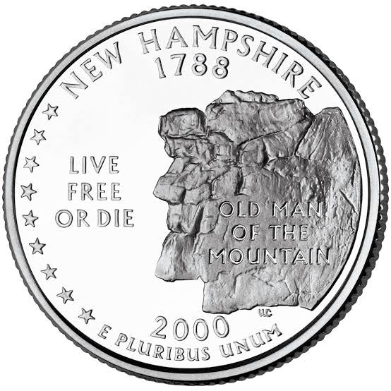 2000 USA – New Hampshire State Quarter Dollar UNC coin