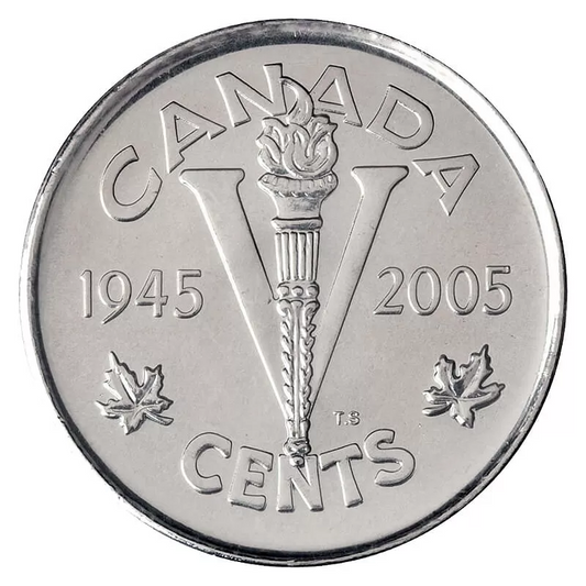 2005 Canada - 60th Anniversary of Victory – 5 Cents Original Mint Roll
