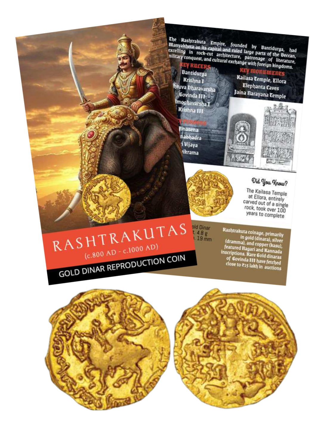 RASHTRAKUTAS – GOLD DINAR Reproduction Coin