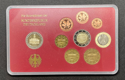 2009 Germany - 1c, 2c, 5c, 10c, 20c, 50c, €1, €2 - Euro Coin Set - Random Mint