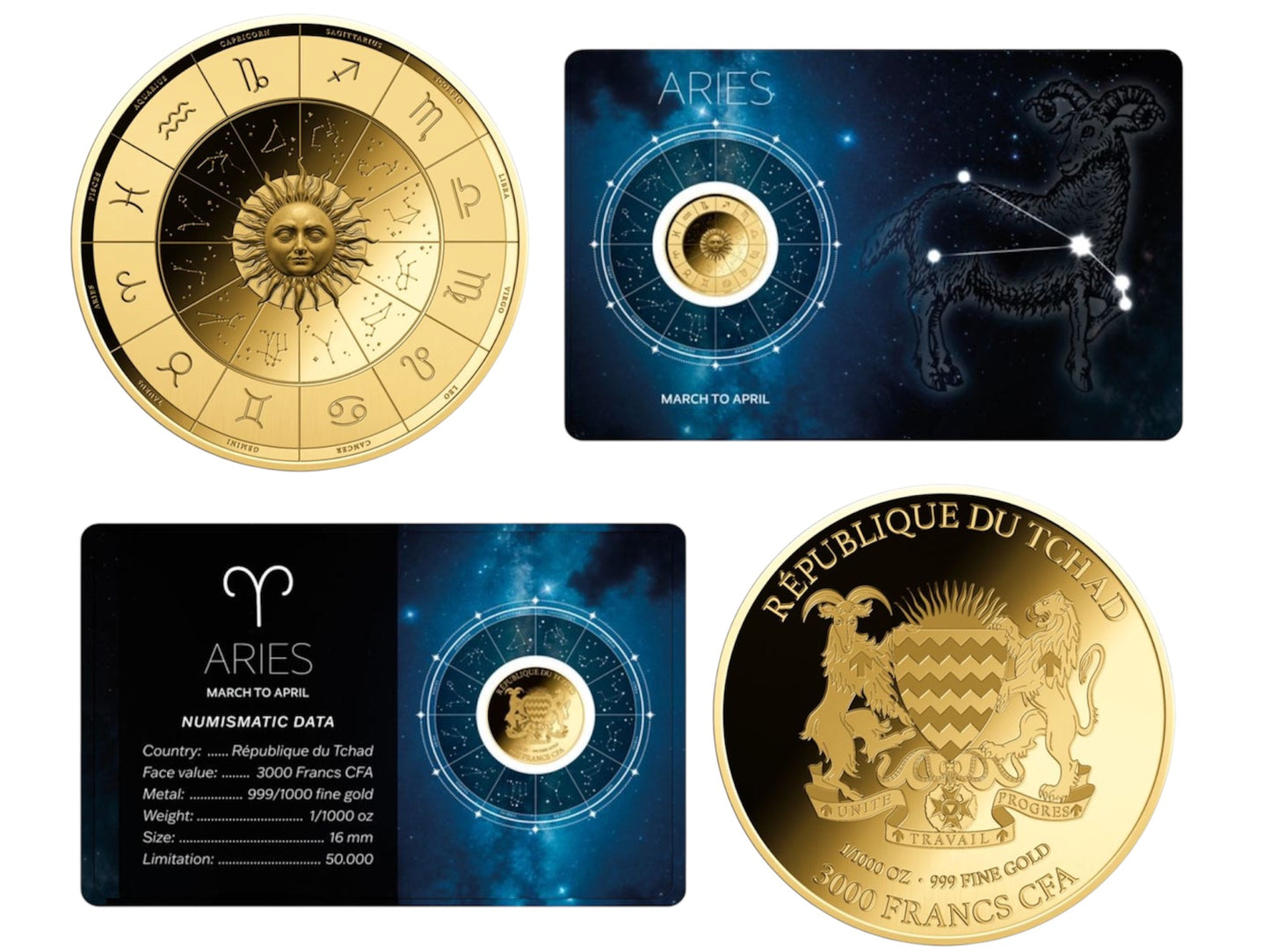 Chad - 3000 Francs CFA - Aries - Zodiac Series
