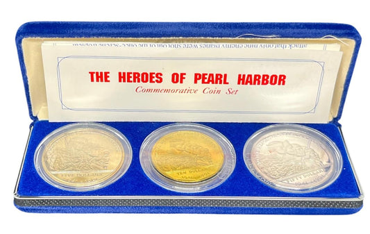 1991 USA – 5, 10 & 50 Dollars - Heroes of Pearl Harbor 3 Coin Set