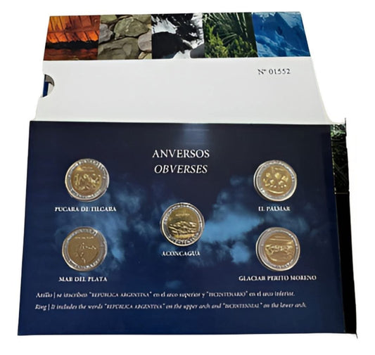 2010 Argentina – 5 x $1 - Bicentennial of the May Revolution – Blister Coin Set